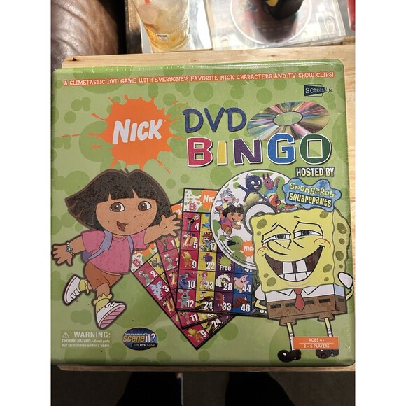 Nickelodeon DVD Bingo Board Game Spongebob Squarepants Nickelodeon 2006 TIN BOX - Picture 1 of 3